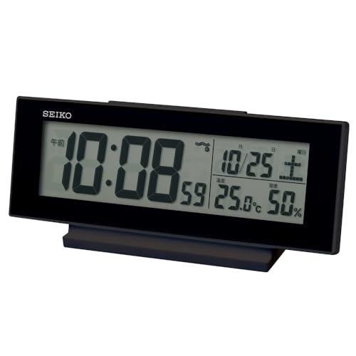 セイコークロック(Seiko Clock) 目覚まし時計 常時点灯 電波 デジタル カレンダー 温度...