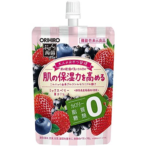 オリヒロ ぷるんと蒟蒻Plus ミックスベリー味 130g×8個 機能性表示食品 こんにゃく由来グル...