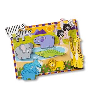 メリッサ&ダグ(Melissa&Doug) 木製おもちゃ はめこみパズル 厚手 野生の動物おもちゃ 8ピース 正規品 3722｜iinos