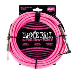 【正規品】 ERNIE BALL 6078 楽器用シールドケーブル 10フィート BRAIDED INSTRUMENT CABLE 3.05m｜iinos