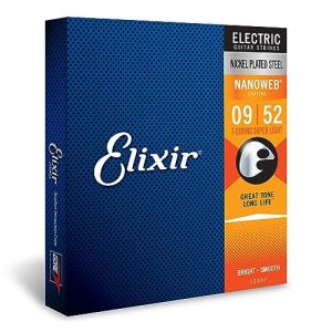 Elixir エリクサー エレキギター弦 NANOWEB 7弦 Super Light .009-.052 #12007 【国内正規品】｜iinos
