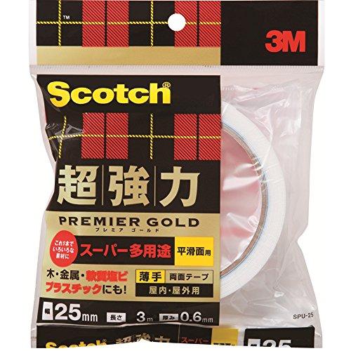 3M 両面テープ 超強力 スーパー多用途 粗面用 幅25mm 長さ3ｍ スコッチ SPU-25 セミ...