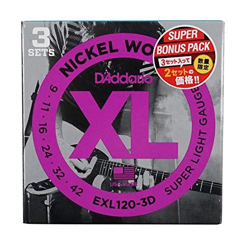 D&apos;Addario ダダリオ エレキギター弦 3セット入り スーパーボーナスパック ニッケル Sup...