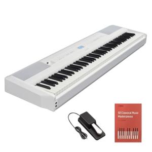 ヤマハ 電子ピアノ P-525WH Pシリーズ 88鍵盤 木製鍵盤 本格的タッチ感 コンパクト 持ち運び アプリ ホワイト｜iinos