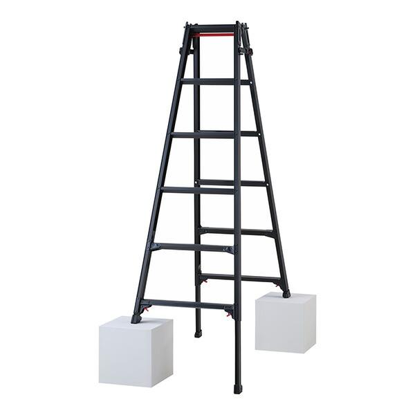 ●∂長谷川工業 【RYZB-18a】はしご兼用脚立 RYZB 脚部伸縮兼用脚立(BLACK LABE...