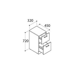 ###INAX/LIXIL 洗面化粧台オフト【FTVB-304H/VP1】 サイドベースキャビネット スタンダード 300mm 引出スライド範囲：0〜275mm  受注約1週〔IF〕｜iisakura39