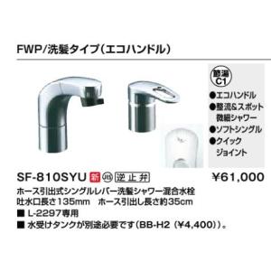 送料無料 ホース引出式サーモスタット付洗髪シャワー混合水栓 SF-815T