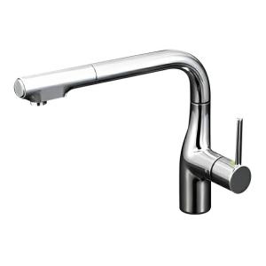 ◆在庫有り！KVK 水栓金具【KM6101EC】流し台用シングルレバー式シャワー付混合栓 L形シャワー引出しタイプ eレバー｜あいあいショップさくら