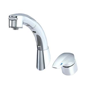 KVK 水栓金具【KM8008ZSL】シングルレバー式洗髪シャワー ゴム栓なし