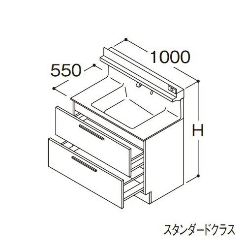 ●TOTO 【LDSFB100BCJDN1A】洗面化粧台 スタンダード オクターブ 2段引き出し 回...