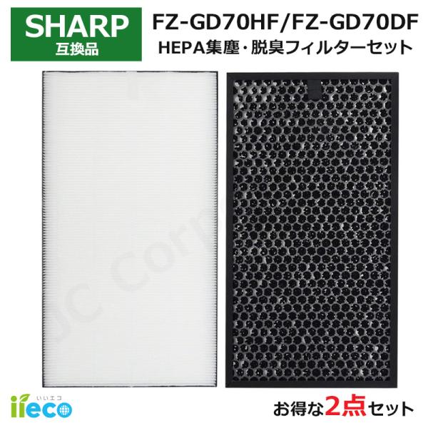 iieco シャープ 対応 空気清浄機 フィルター 2枚セット 互換品 FZ-GD70DF FZ-G...
