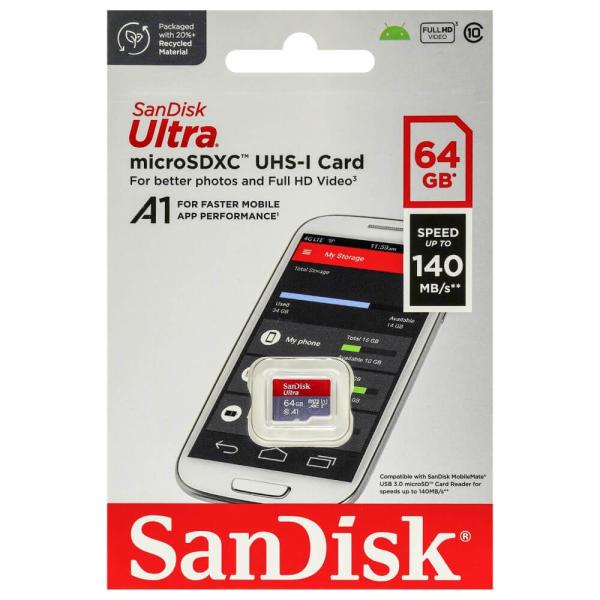 SanDisk SDSQUAB-064G-GN6MN ULTRAシリーズ microSDXC 64G...