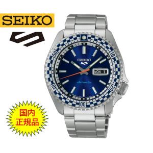 セイコー5スポーツチェッカーフラグ自動巻き腕時計メンズSeiko5SportsSKXSeriesSBSA243アナログブルー日本製ブランドおしゃれ防水プレゼント男性実用的