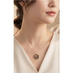 K10 3カラーゴールド サークルペンダントネックレス スイング｜YG/PG/WG｜45cmスライド...