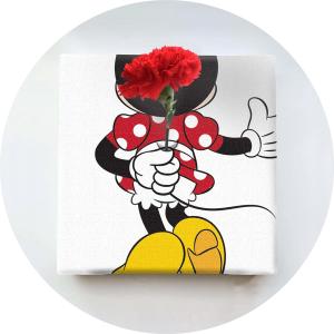 ディズニー アートパネル ミニー キャンバス ウォールデコ 一輪挿し Disney 20cm×20cm IKE-DSNY-2106-08｜IKEBANA ARTDECO