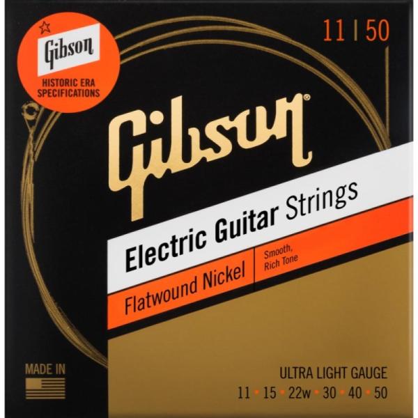 Gibson Flatwound Electric Guitar Strings (Ultra Li...