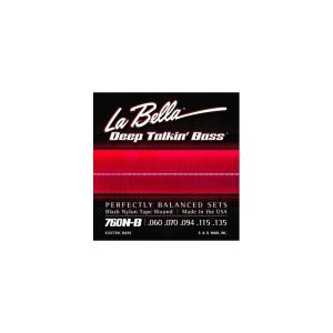 La Bella 760N-B BLACK NYLON TAPE WOUND Bass Strings