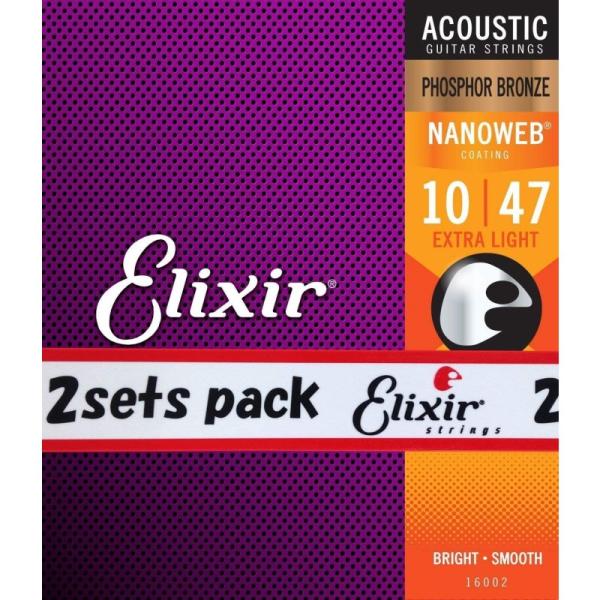 ELIXIR 16002 2pack アコースティック フォスファーブロンズ NANOWEB エクス...