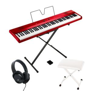 KORG Liano L1SP MRED(メタリック・レッド)汎用ヘッドフォン＋X型イス(ホワイト)セット(代引不可)(沖縄・離島送料別途見積)｜ikebe-revole