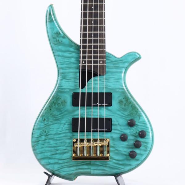 TUNE TWB-5 EX Quilted Burl Maple Top (Turquoise Bl...