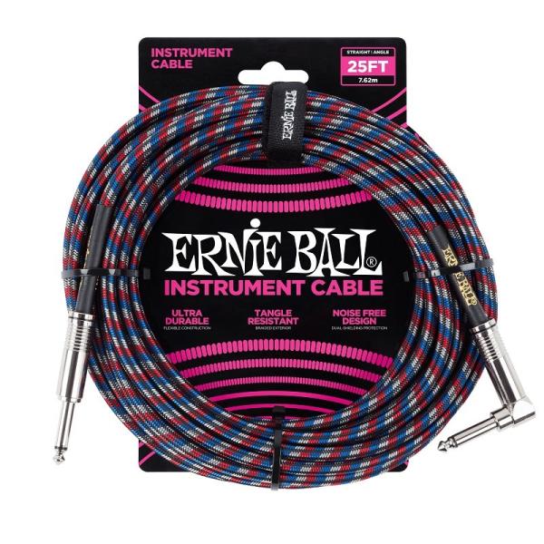 ERNIE BALL Braided Instrument Cable 25ft S/L (Blac...