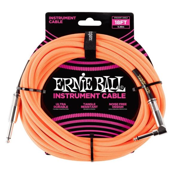 ERNIE BALL Braided Instrument Cable 18ft S/L (Neon...