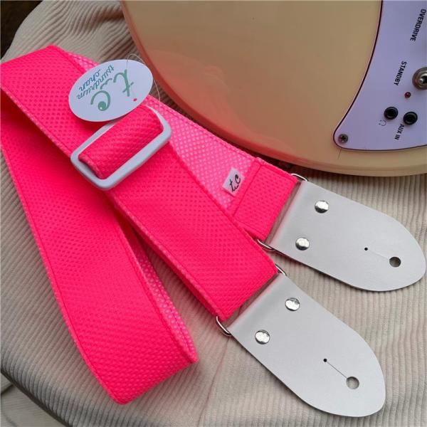 tsundrum_chan ネオンメッシュギターストラップ ネオンピンク