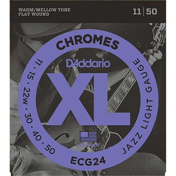 D’Addario XL Chromes Flat Wound ECG24 (Jazz Light/...
