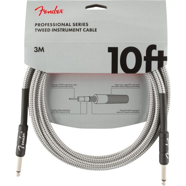 Fender USA PROFESSIONAL SERIES CABLE 10feet (WHITE...