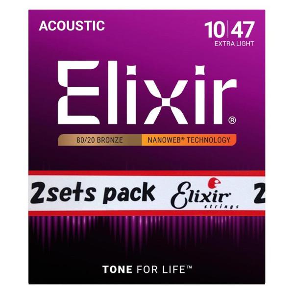ELIXIR 11002 2pack アコースティック 80/20ブロンズ NANOWEB エクスト...