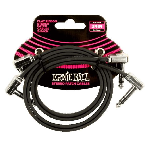 ERNIE BALL FLAT RIBBON STEREO PATCH CABLE 2-PACK #...