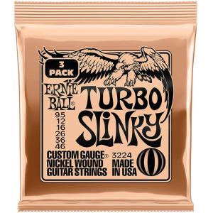 ERNIE BALL Turbo Slinky Nickel Wound Electric Guitar Strings 3 Pack #3224