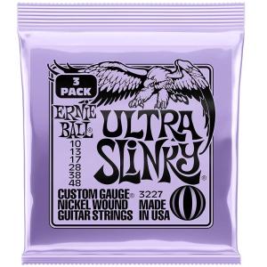 ERNIE BALL Ultra Slinky Nickel Wound Electric Guitar Strings 3 Pack #3227