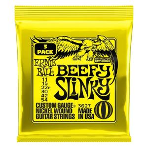 ERNIE BALL Beefy Slinky Nickel Wound Electric Guitar Strings 3 Pack #3627