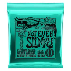 ERNIE BALL Not Even Slinky Nickel Wound Electric Guitar Strings 3 Pack #3626