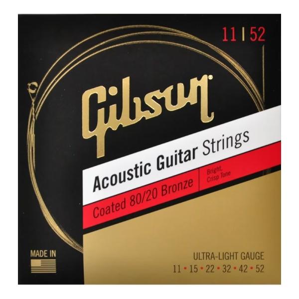 Gibson Coated 80/20 Bronze Acoustic Guitar Strings...