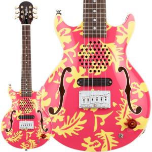 Woodstics Guitars WS-MINI ALOHA(Pink & Yellow Aloha)[Produced by Ken Yokoyama] 【特価】｜ikebe