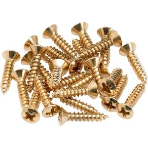 Fender USA Pickguard/Control Plate Mounting Screws (24) (Gold) (0994924000)｜ikebe