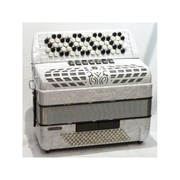 BUGARI イタリア製 クロマチックアコーディオン ボタン式 ブガリ 320CH WH【白】