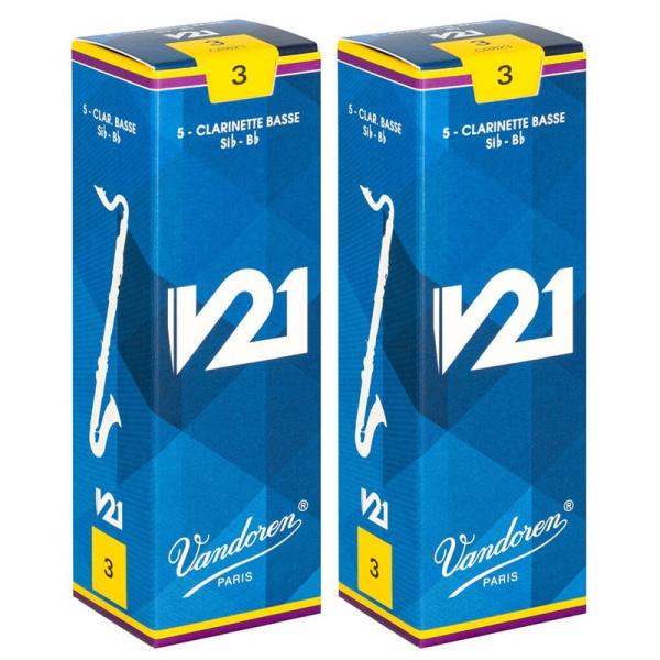 VANDOREN 【2個セット】《硬さ：3》バスクラリネット用リード バンドレン V21