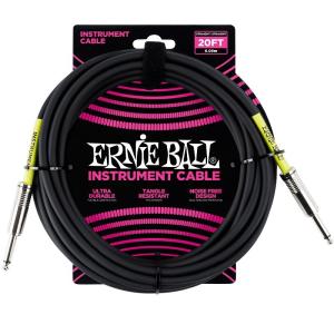 ERNIE BALL Classic Instrument Cable 20ft S/S Black [#6046]｜ikebe