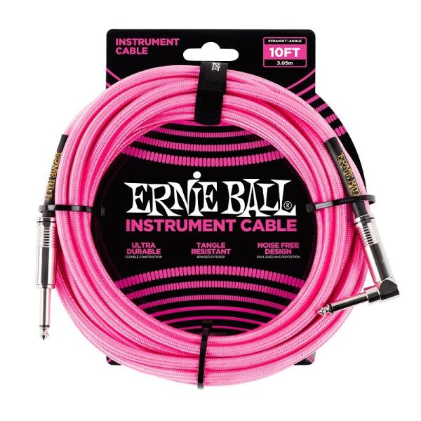 ERNIE BALL Braided Instrument Cable 10ft S/L (Neon...