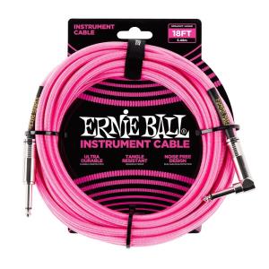 ERNIE BALL Braided Instrument Cable 18ft S/L (Neon Pink) [#6083]｜ikebe