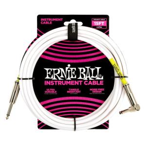 ERNIE BALL Classic Instrument Cable 15ft S/L White [#6400]｜ikebe