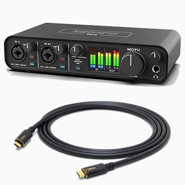 MOTU M4 + Oyaide SCI-04 セット (モツ)(USB-Cオーディオインターフェイ...