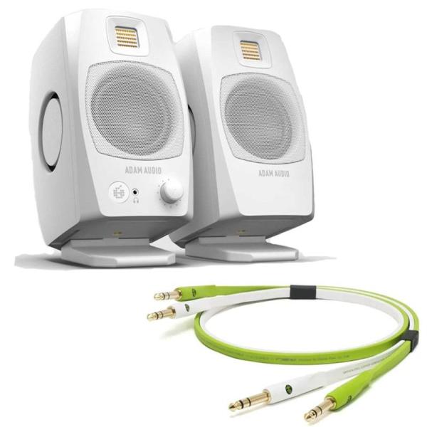 ADAM D3V White + OYAIDE製高品質オーディオケーブルセット(TRS-TRS 1....