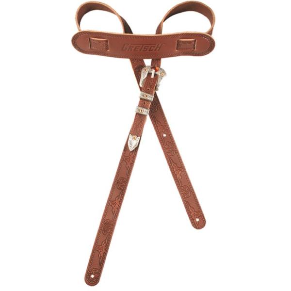 GRETSCH Vintage Tooled Leather Guitar Strap (Walnu...