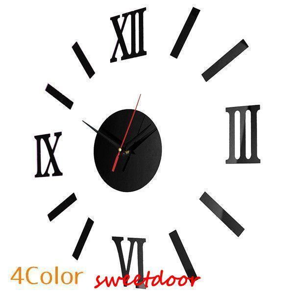 掛け時計 壁掛け時計 時計 レトロ 英数字 可愛い かわいい シンプル 貼り付け はりつけ ウォール...