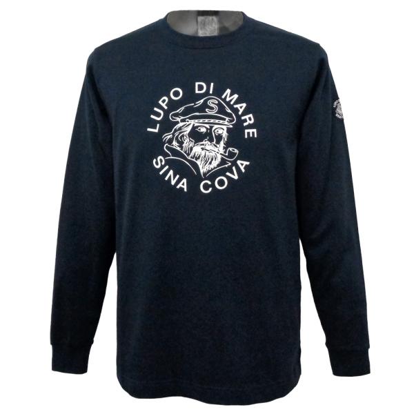 定番 シナコバ 胸にキャプテンpt 長袖丸首Ｔシャツ (紺) (M)(L)(LL) TS*01100...