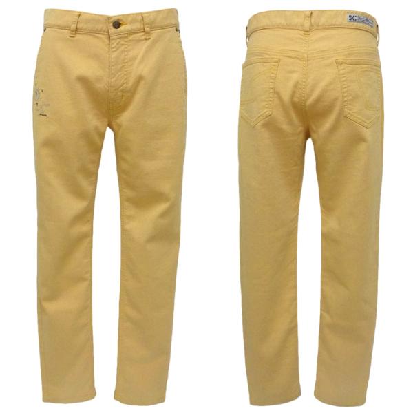 30%OFF 2023春夏 シナコバ 二重織りオックス ストレッチテーパードパンツ (キイロ) (W...